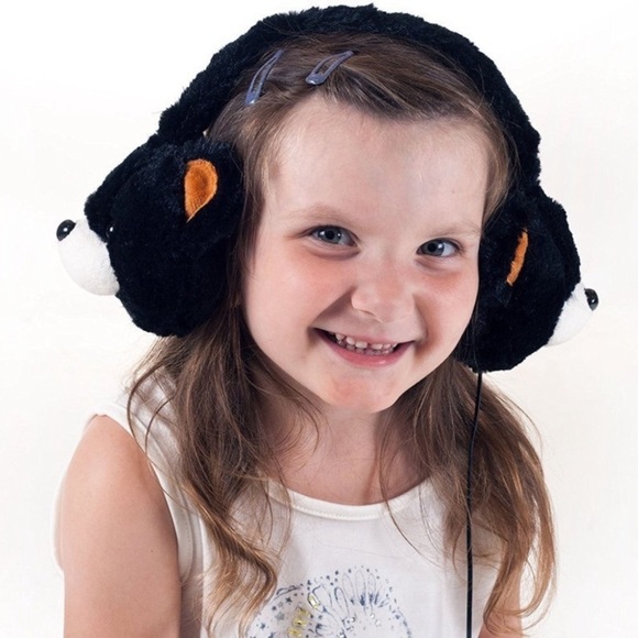 Other - NWT Kids Plush Teddy Bear Wired Headphones – 3.5mm Jack - Black